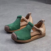 Cenia Women's Leather Round Toe Mixed Colors Sandals